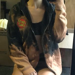 santa cruz acid wash zip up hoodie